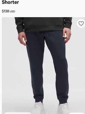 lululemon athletica Men's Smooth Spacer Jogger Shorter. Size. M. Color navy